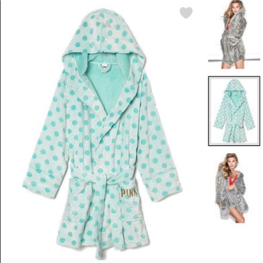 Victoria’s Secret PINK Soft Plush Polka Dot Robe